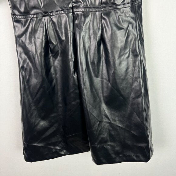 NWT Endless Rose PU Puff Sleeve Mini Dress Faux Leather Black Size XS NEW - Picture 13 of 14